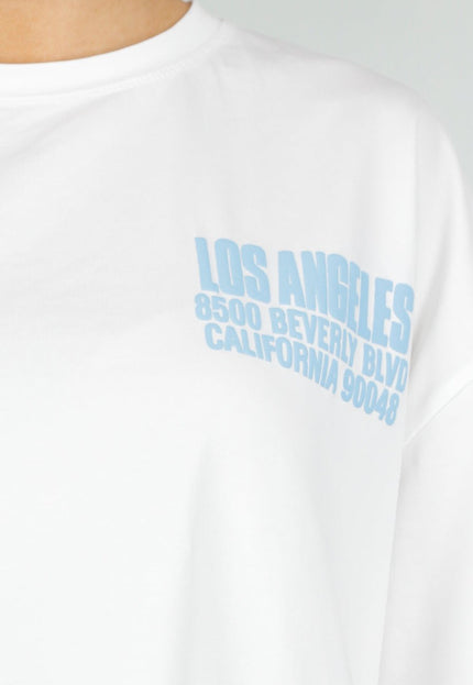 NEW290426 Wit T-shirt met Blauwe Backprint