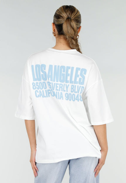 NEW290426 Wit T-shirt met Blauwe Backprint