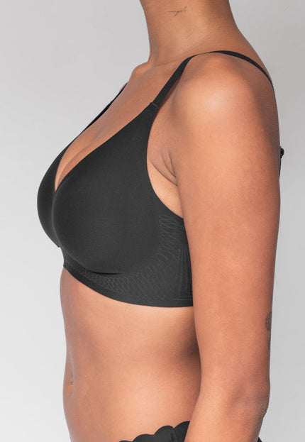 Naadloze Zwarte Softstretch BH Zonder Beugel