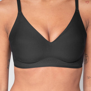 Naadloze Zwarte Softstretch BH Zonder Beugel