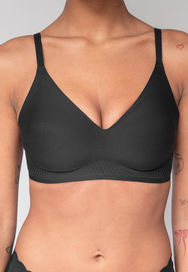 Naadloze Zwarte Softstretch BH Zonder Beugel