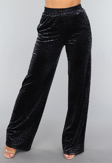 OP=OP.03.S Navy Velours Pantalon met Panterprint