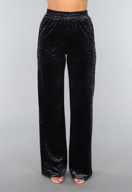 OP=OP.03.S Navy Velours Pantalon met Panterprint