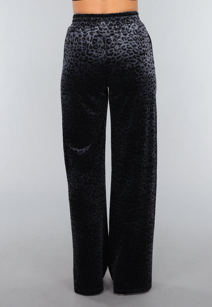 OP=OP.03.S Navy Velours Pantalon met Panterprint
