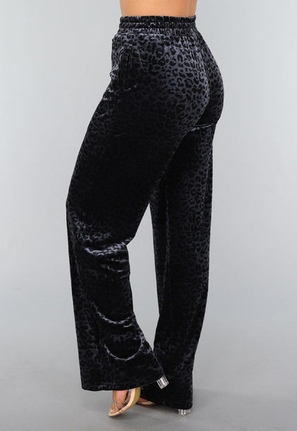 OP=OP.03.S Navy Velours Pantalon met Panterprint