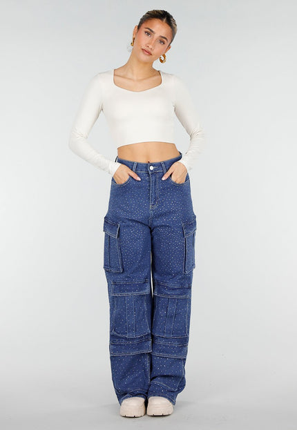 NEW010426 Beige Crop Top met Mesh Rug  en Pads