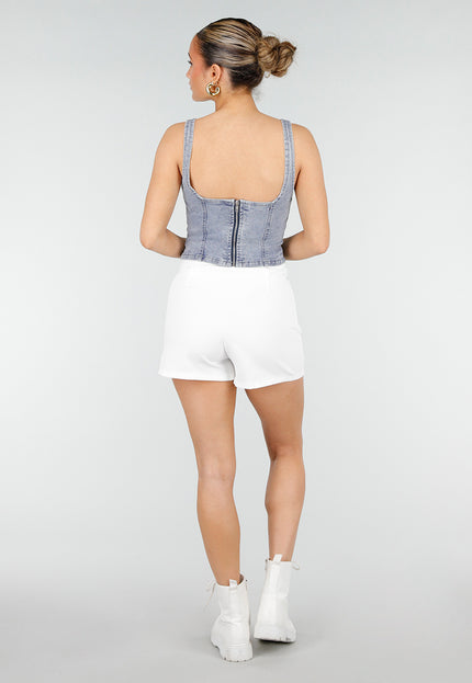 NEW010426 Blauwe Denim Korset Top