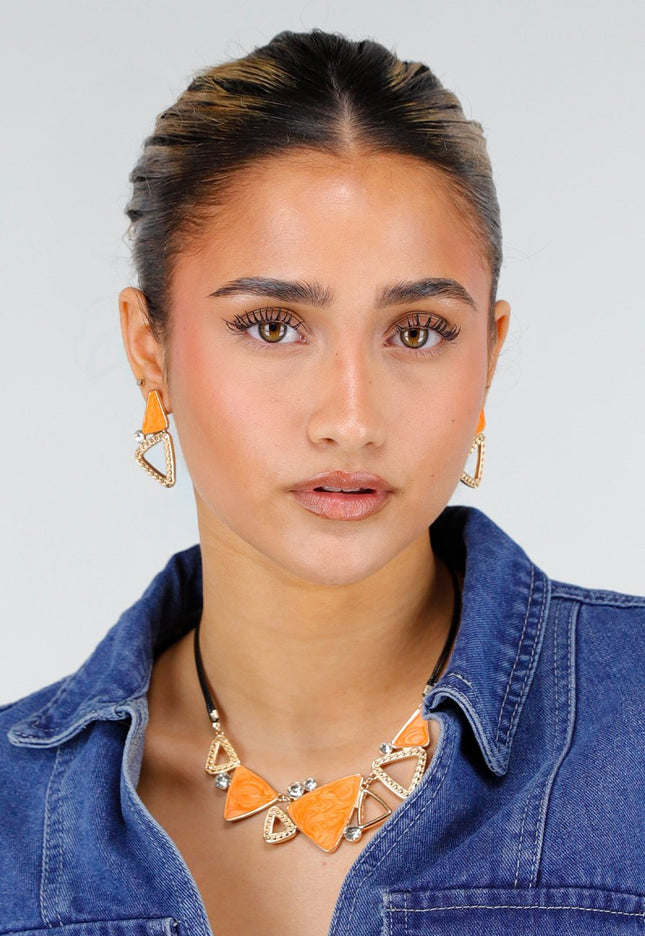 ORANJE-F Goud Oranje Sieraden Set