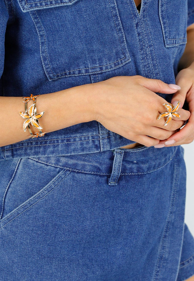 ORANJE-F Gouden Zeester Sieraden Set