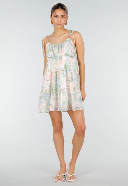 NEW010426 Pastel Bloemenprint Mini Jurkje