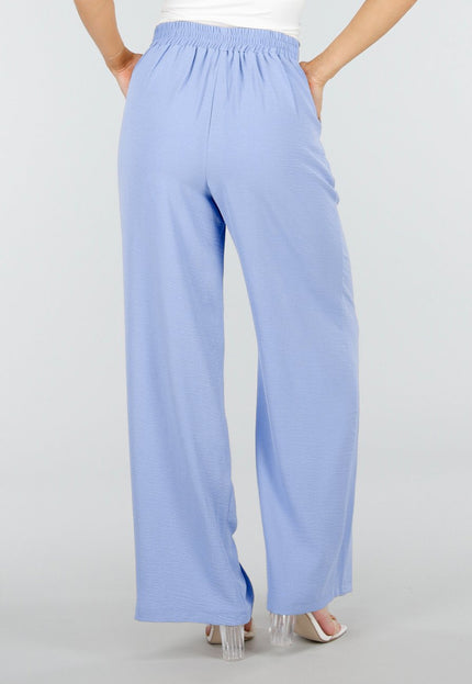 NEW010426 Petite Lichtblauwe Linnenlook Stretch Pantalon