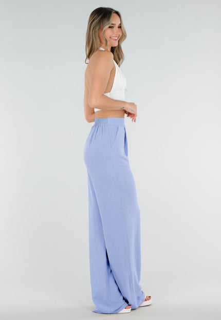 NEW010426 Tall Lichtblauwe Linnenlook Pantalon
