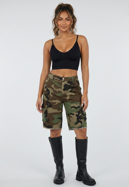 NEW010726 Camouflage Cargo Bermuda Short