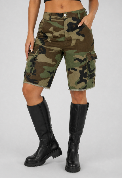 NEW010726 Camouflage Cargo Bermuda Short