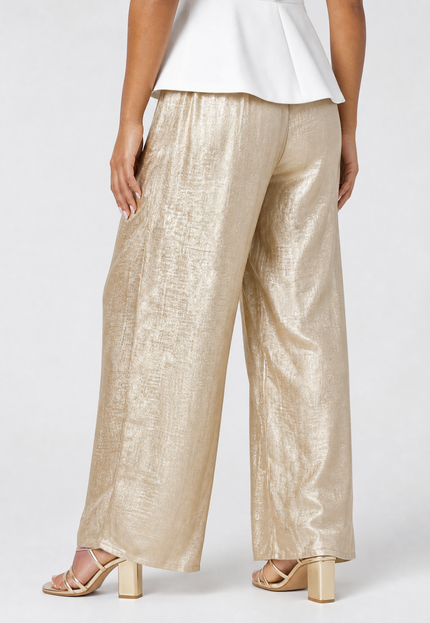 NEW010726 Gouden Wide Leg Pantalon