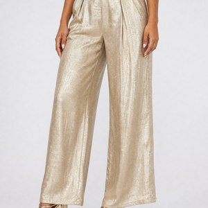 NEW010726 Gouden Wide Leg Pantalon