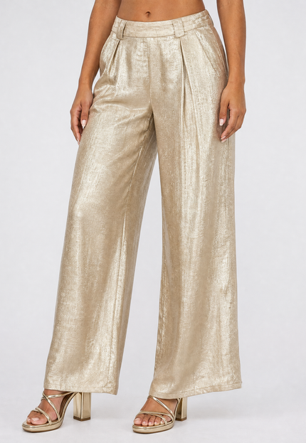 NEW010726 Gouden Wide Leg Pantalon