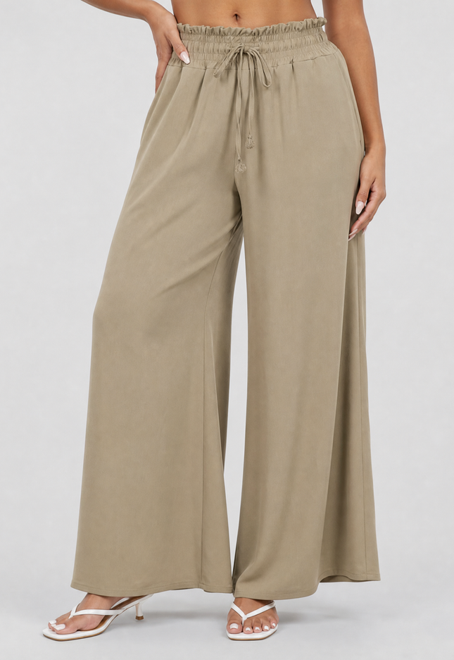 NEW010726 Taupe Wide Leg Broek