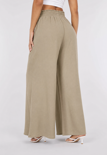 NEW010726 Taupe Wide Leg Broek