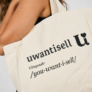 NEW010726 Uwantisell™ Crème Canvas Strandtas