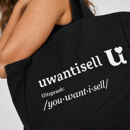 NEW010726 Uwantisell™ Zwarte Canvas Shopper