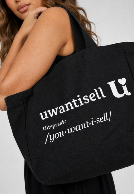 NEW010726 Uwantisell™ Zwarte Canvas Shopper
