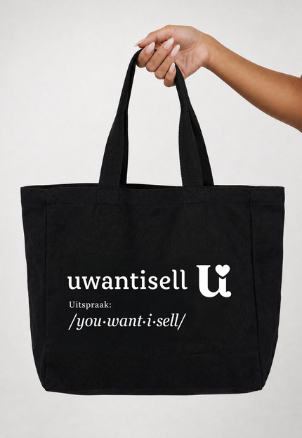 NEW010726 Uwantisell™ Zwarte Canvas Shopper