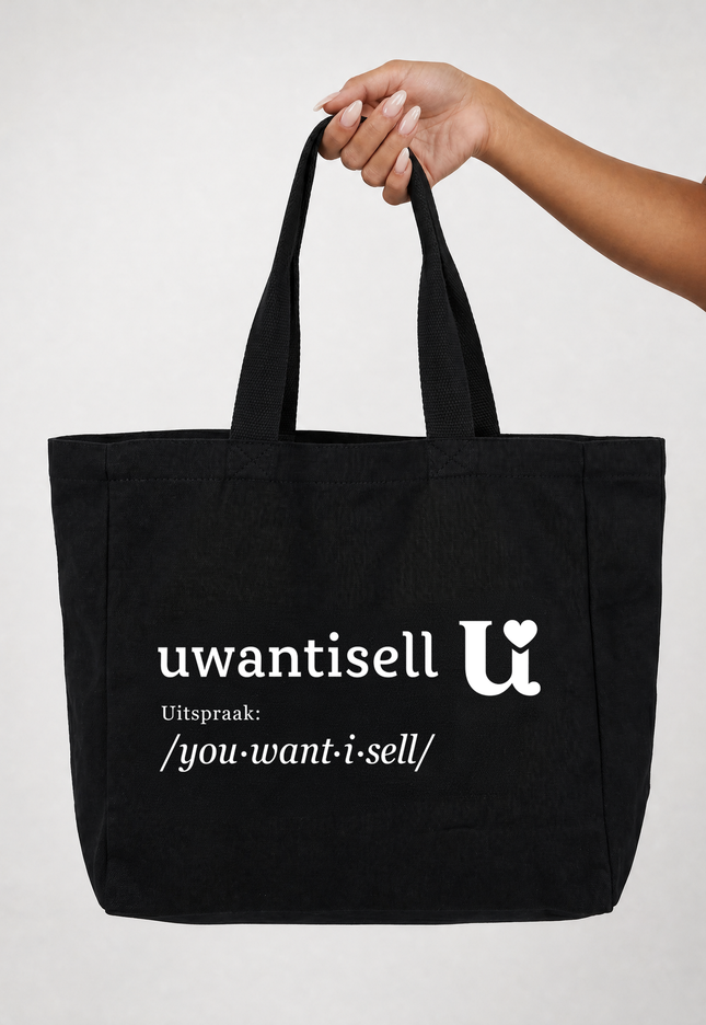 NEW010726 Uwantisell™ Zwarte Canvas Shopper