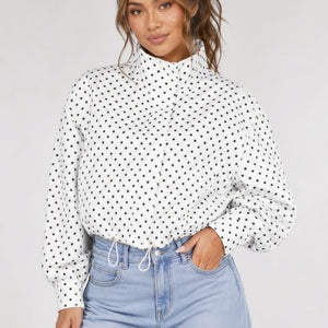 NEW010726 Wit Polkadot Jasje