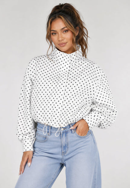 NEW010726 Wit Polkadot Jasje