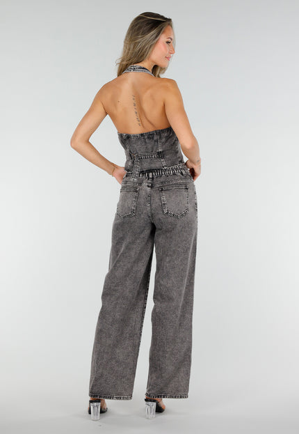 NEW010726 Zwarte Denim Halter Set