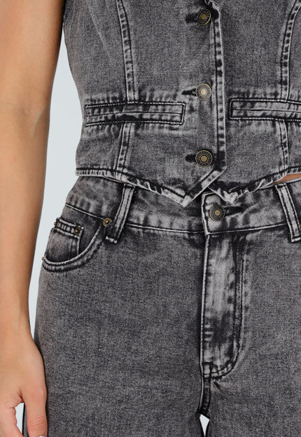 NEW010726 Zwarte Denim Halter Set