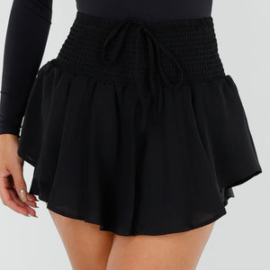 NEW010726 Zwarte Skort met Ruches