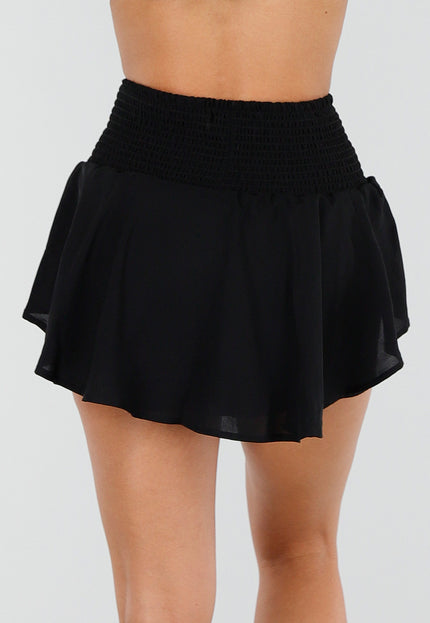 NEW010726 Zwarte Skort met Ruches