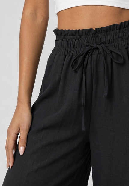 NEW010726 Zwarte Wide Leg Broek