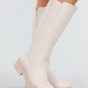 NEW011025 Beige Hoge Laarzen