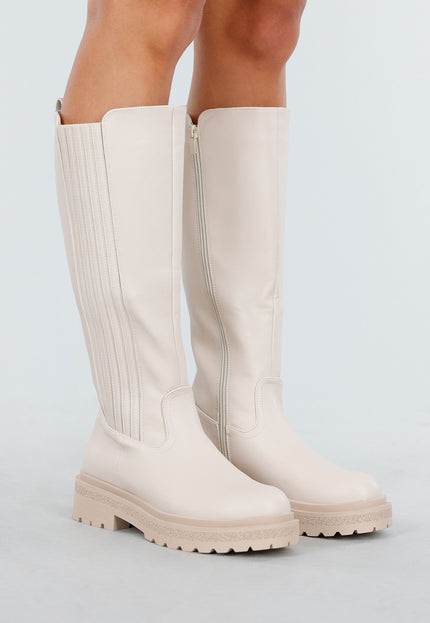 NEW011025 Beige Hoge Laarzen