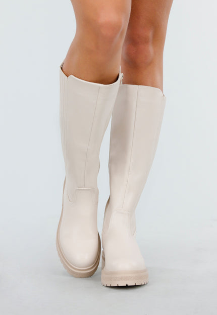 NEW011025 Beige Hoge Laarzen