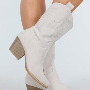 NEW011025 Beige Suède Look Cowboylaarzen