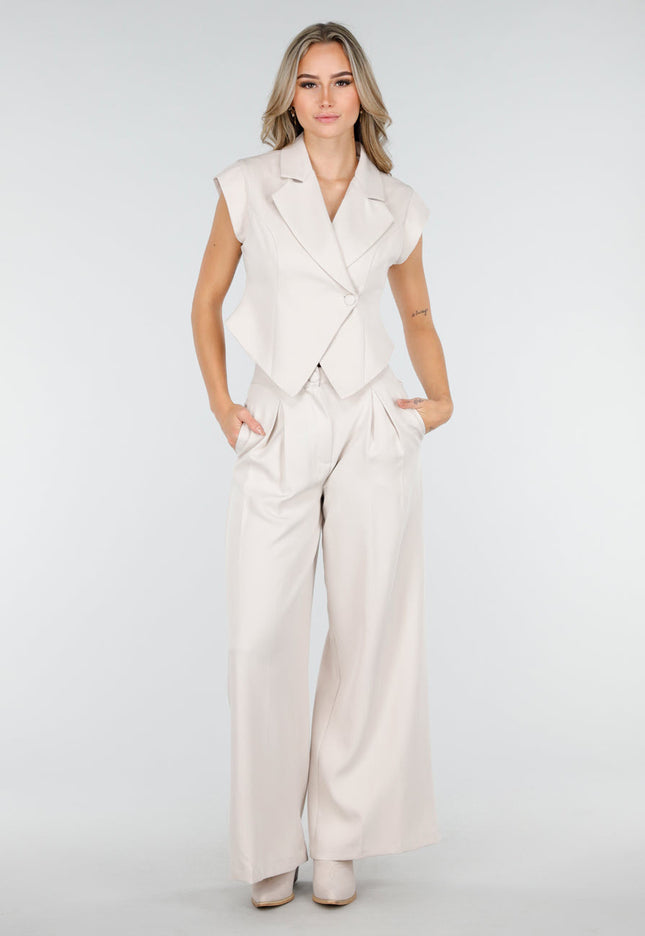 NEW011025 Beige Suède Look Cowboylaarzen