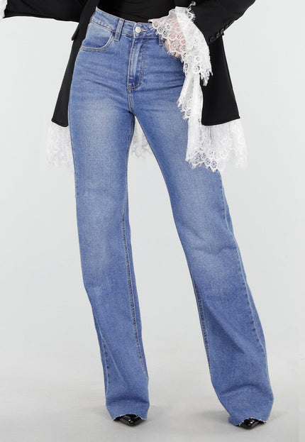 Redial Jeans Blauwe Straight Leg Stretch Jeans Tall