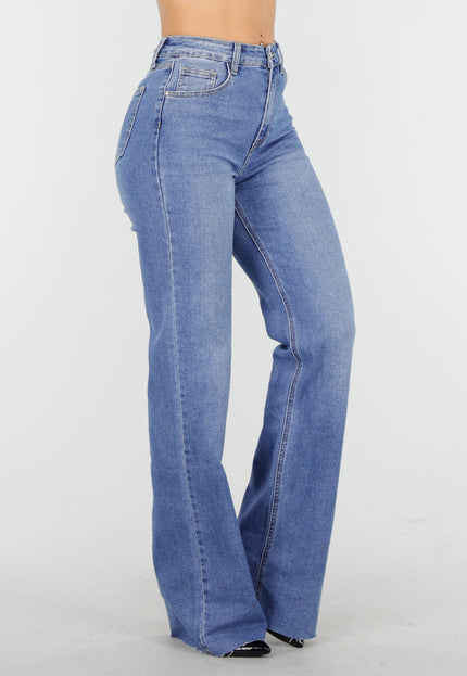 Redial Jeans Blauwe Straight Leg Stretch Jeans Tall