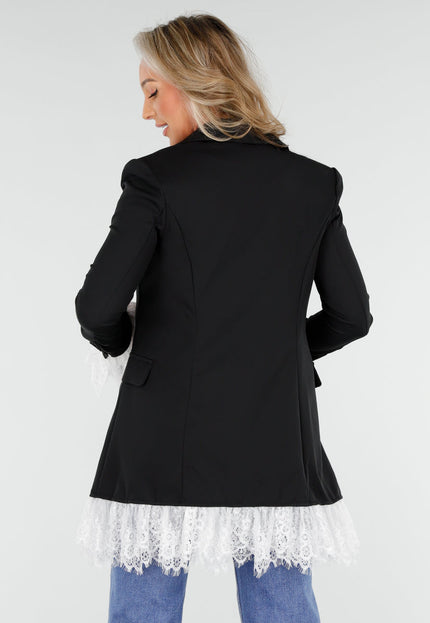 NEW011025 Blazer met Kantdetails