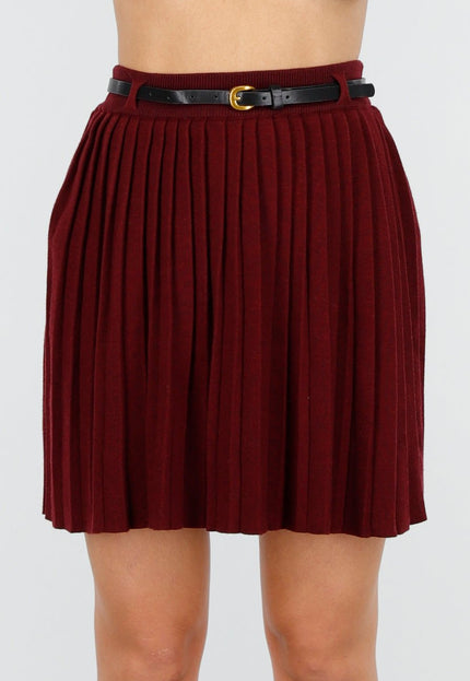 NEW011025 Bordeaux Plissé Rok