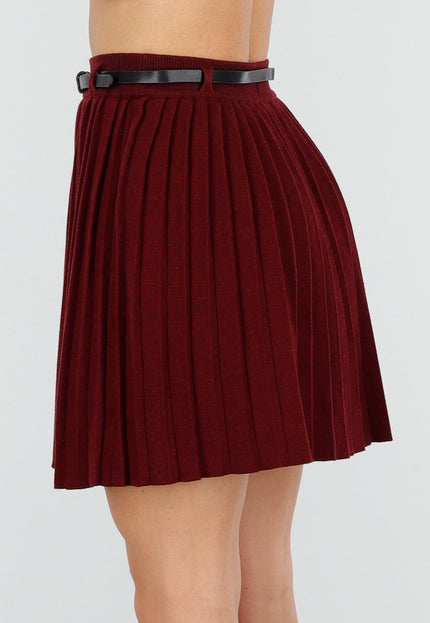 NEW011025 Bordeaux Plissé Rok