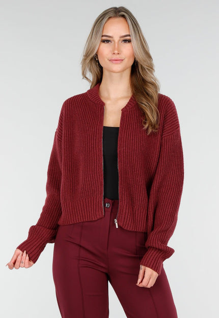 OP=OP.48.NL Bordeauxrode Gebreid Vest