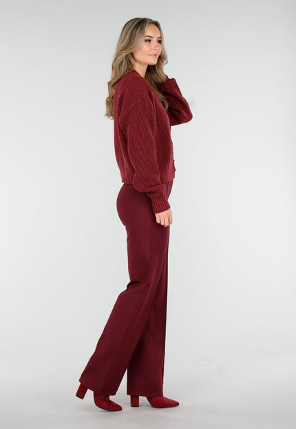 OP=OP.48.NL Bordeauxrode Gebreid Vest