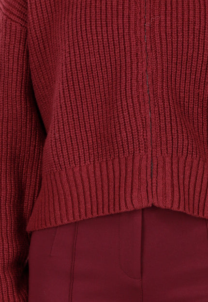 OP=OP.48.NL Bordeauxrode Gebreid Vest