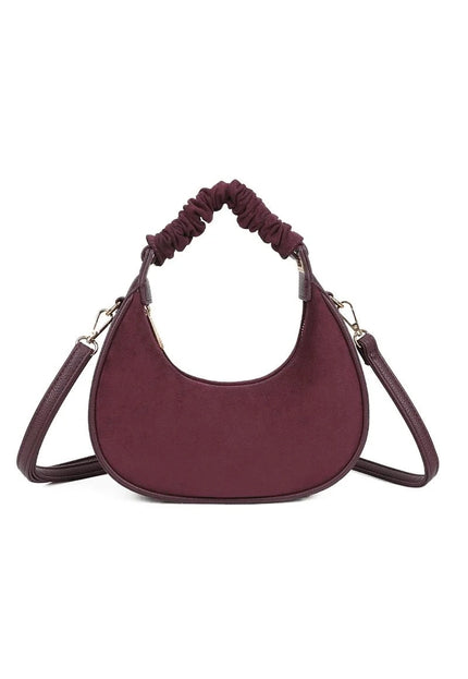 OP=OP.07.NL Bordeauxrode Halve Maan Handtas