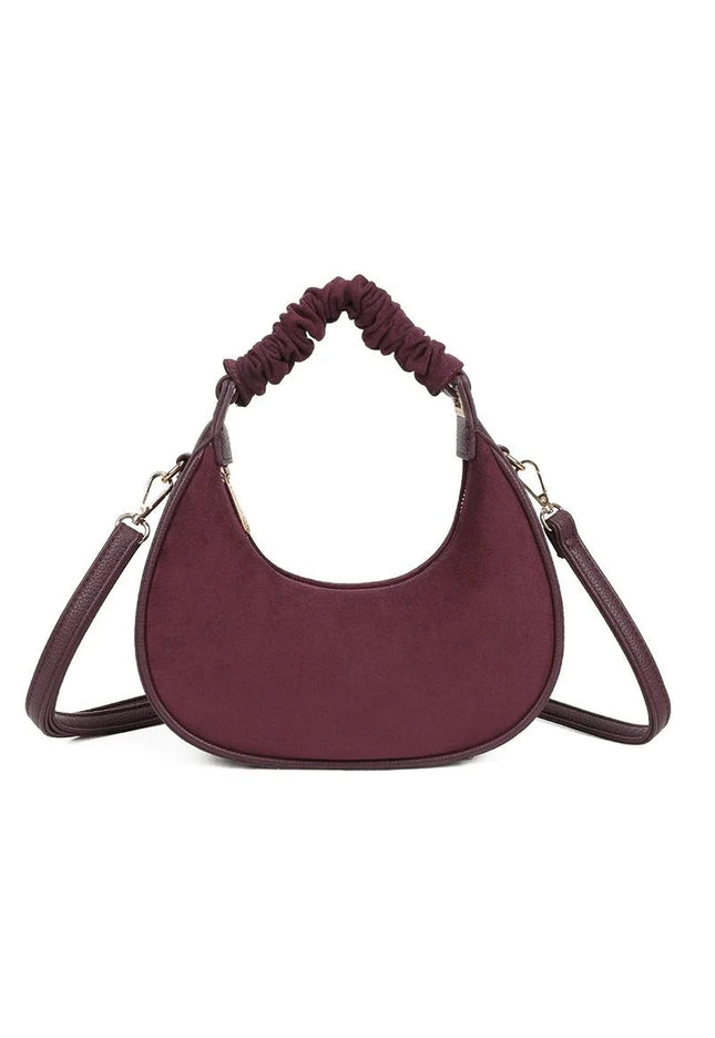 OP=OP.07.NL Bordeauxrode Halve Maan Handtas